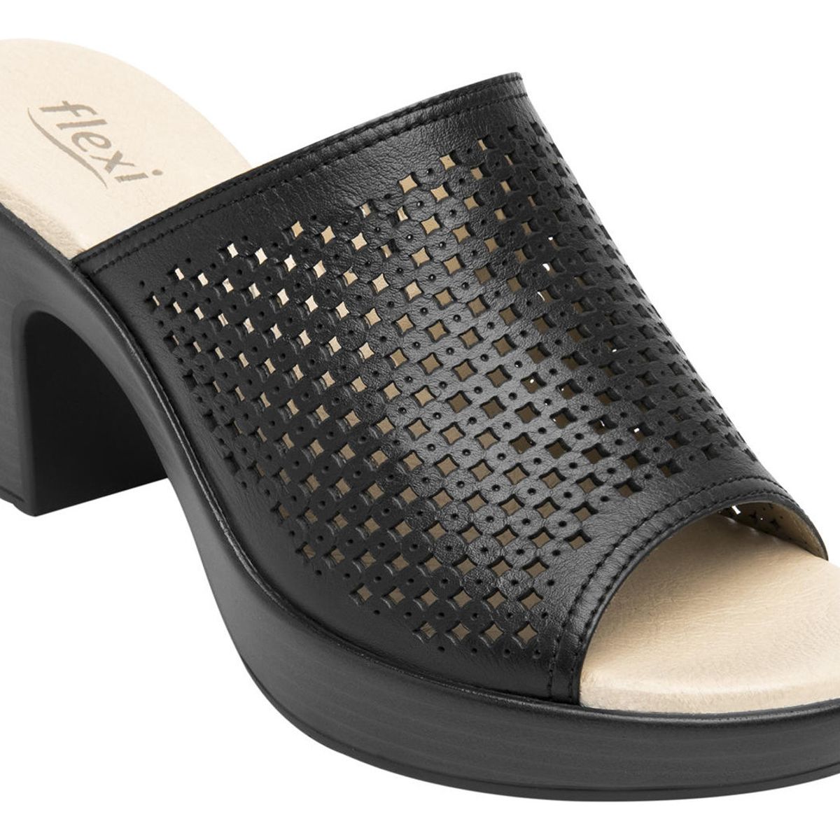 FLEXI - Sandalia Mujer Cuero Lory Negro Flexi