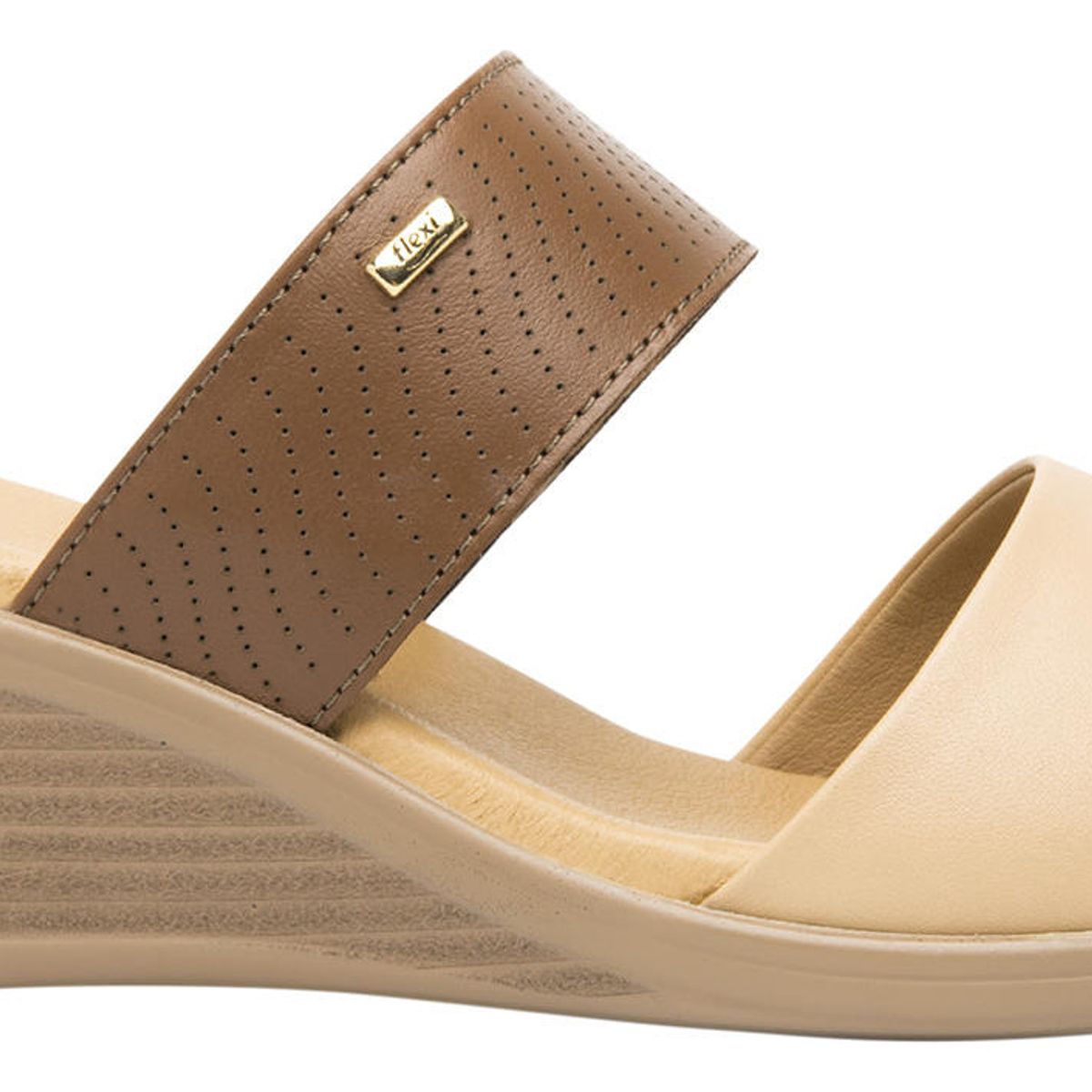 FLEXI - Sandalia Mujer Cuero Zura Café Flexi