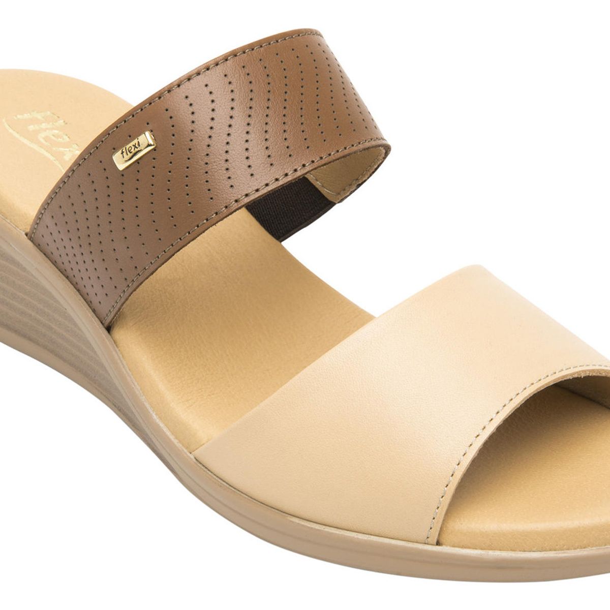 FLEXI - Sandalia Mujer Cuero Zura Café Flexi