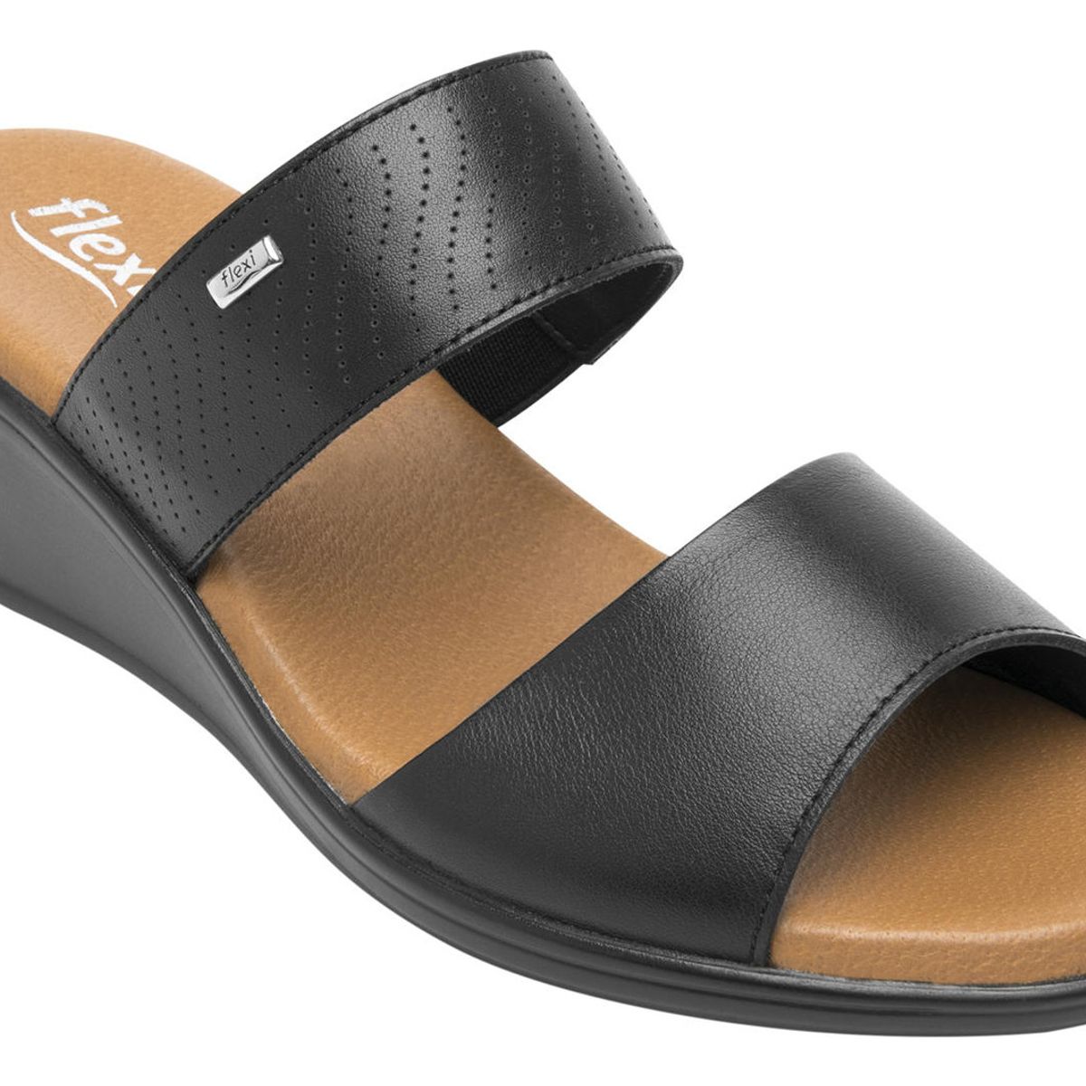 FLEXI - Sandalia Mujer Cuero Zura Negro Flexi