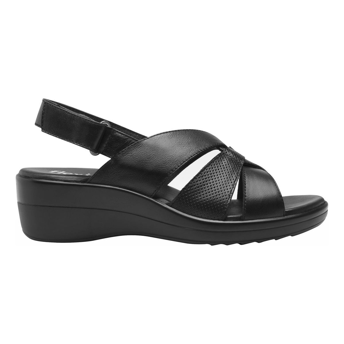 FLEXI - Sandalia Mujer Cuero Amapola Negro Flexi