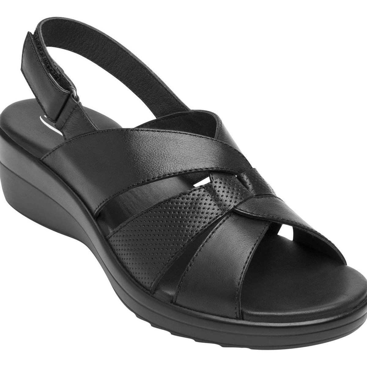 FLEXI - Sandalia Mujer Cuero Amapola Negro Flexi