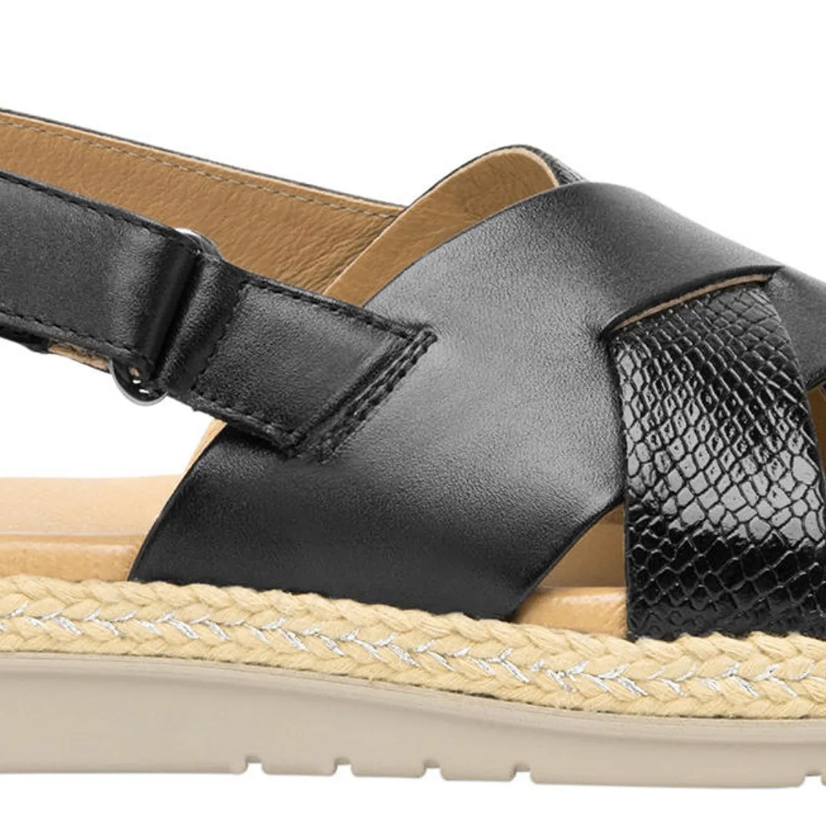 FLEXI - Sandalia Mujer Cuero Peonia Negro Flexi