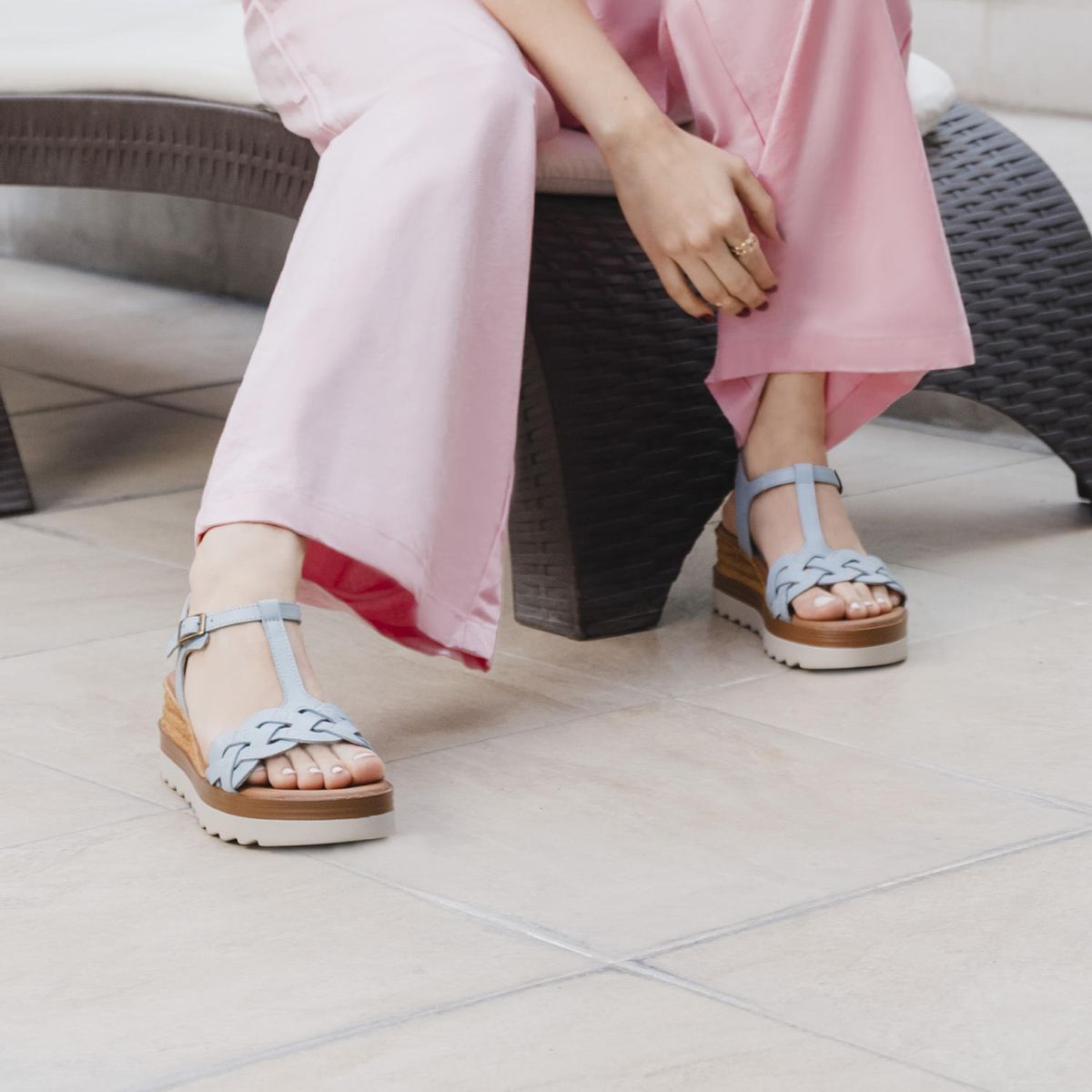 FLEXI - Sandalia Mujer Manaus 127703 Azul Flexi