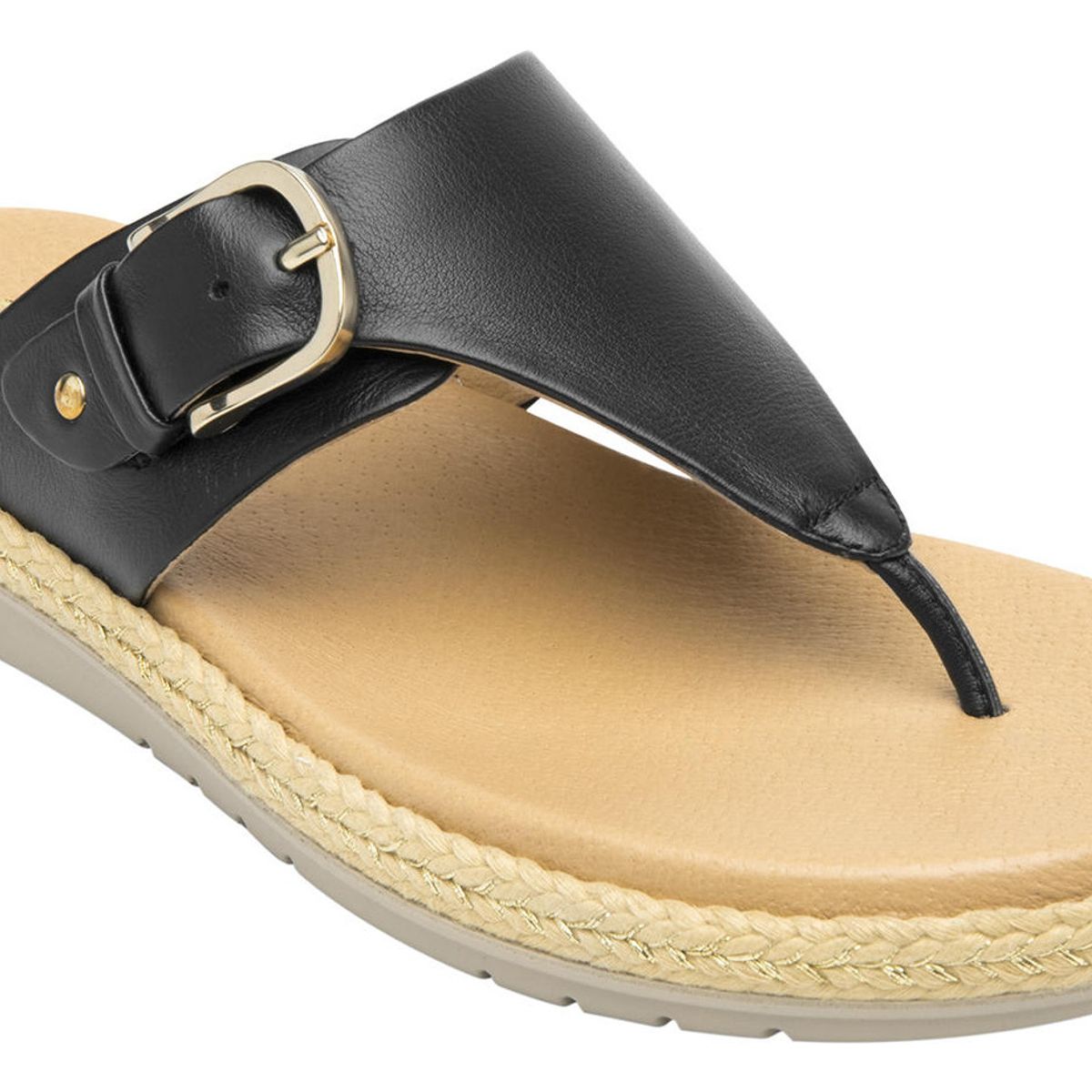 FLEXI - Sandalia Mujer Cuero Peonia Negro Flexi