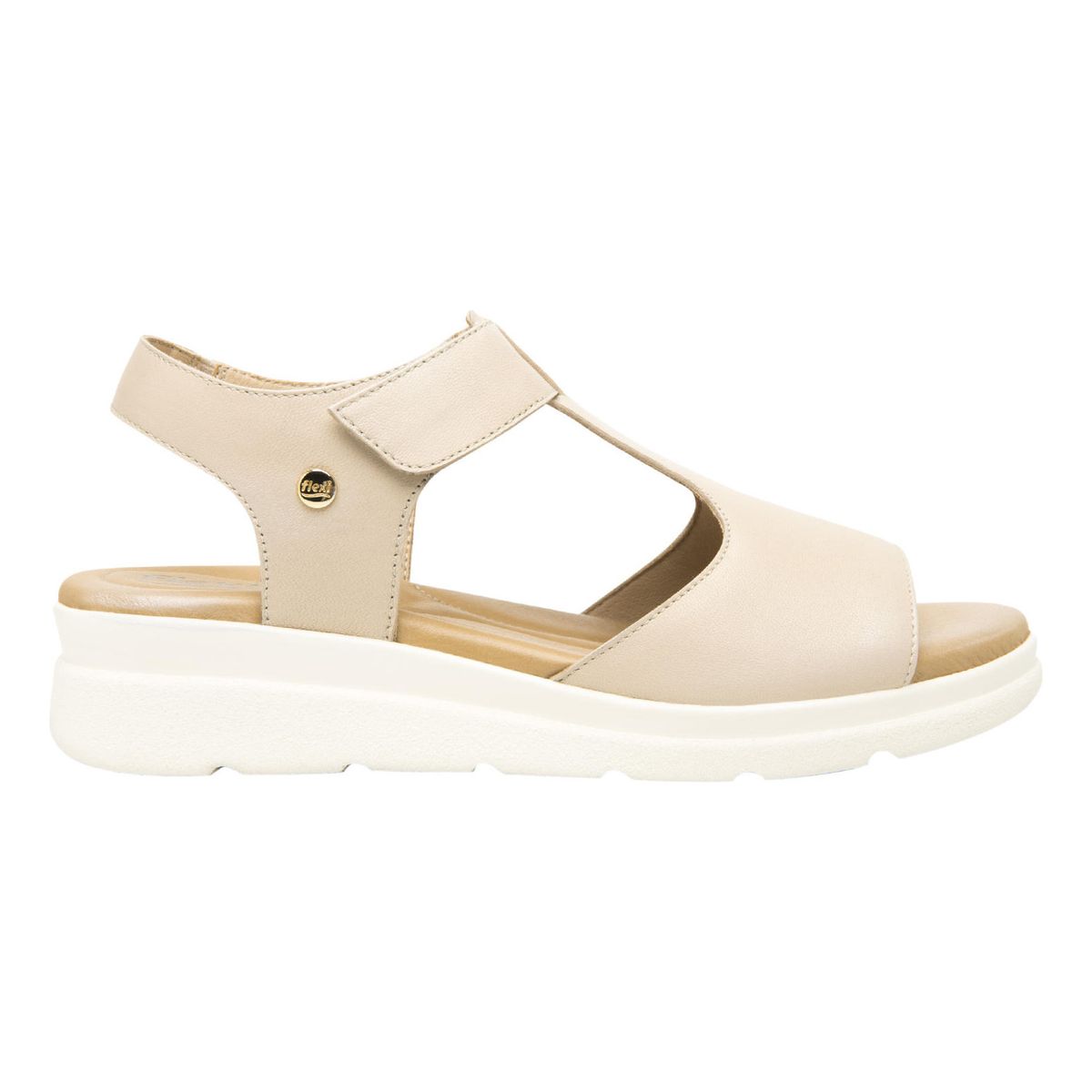 FLEXI - Sandalia Mujer Cuero Dariana Beige  Flexi