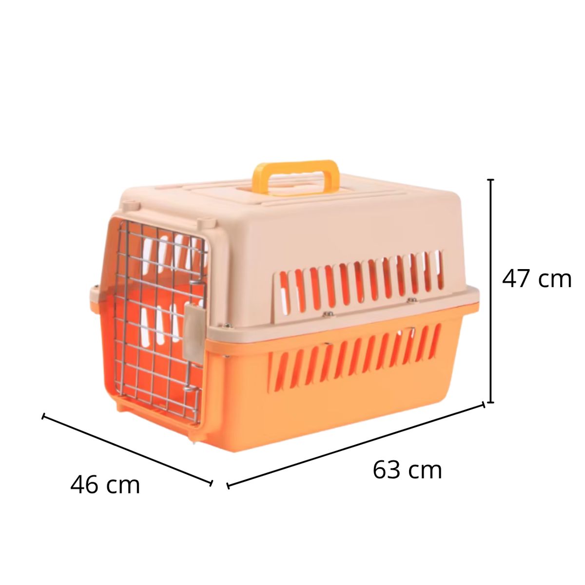 GENERICO - Jaula transportadora perros medianos 66 cm Naranja