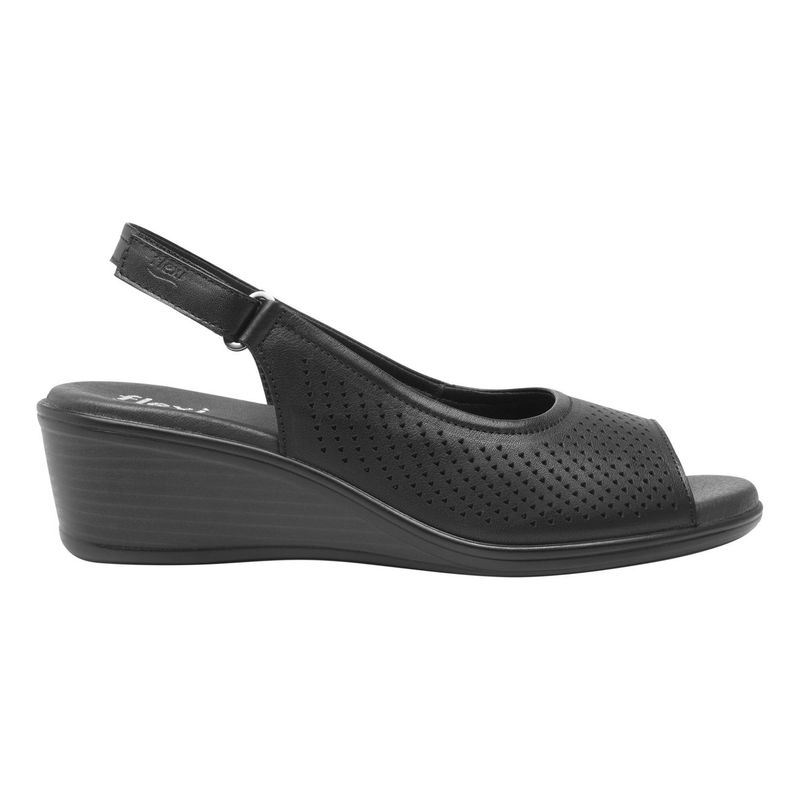 FLEXI - Sandalia Mujer Cuero Zura Negro Flexi