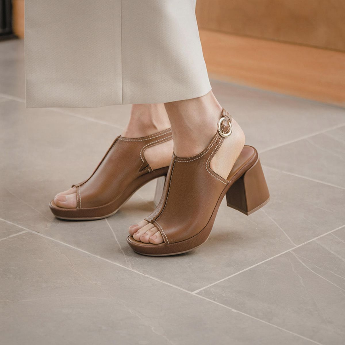 FLEXI - Sandalia Mujer Birgit 122703 Café Flexi