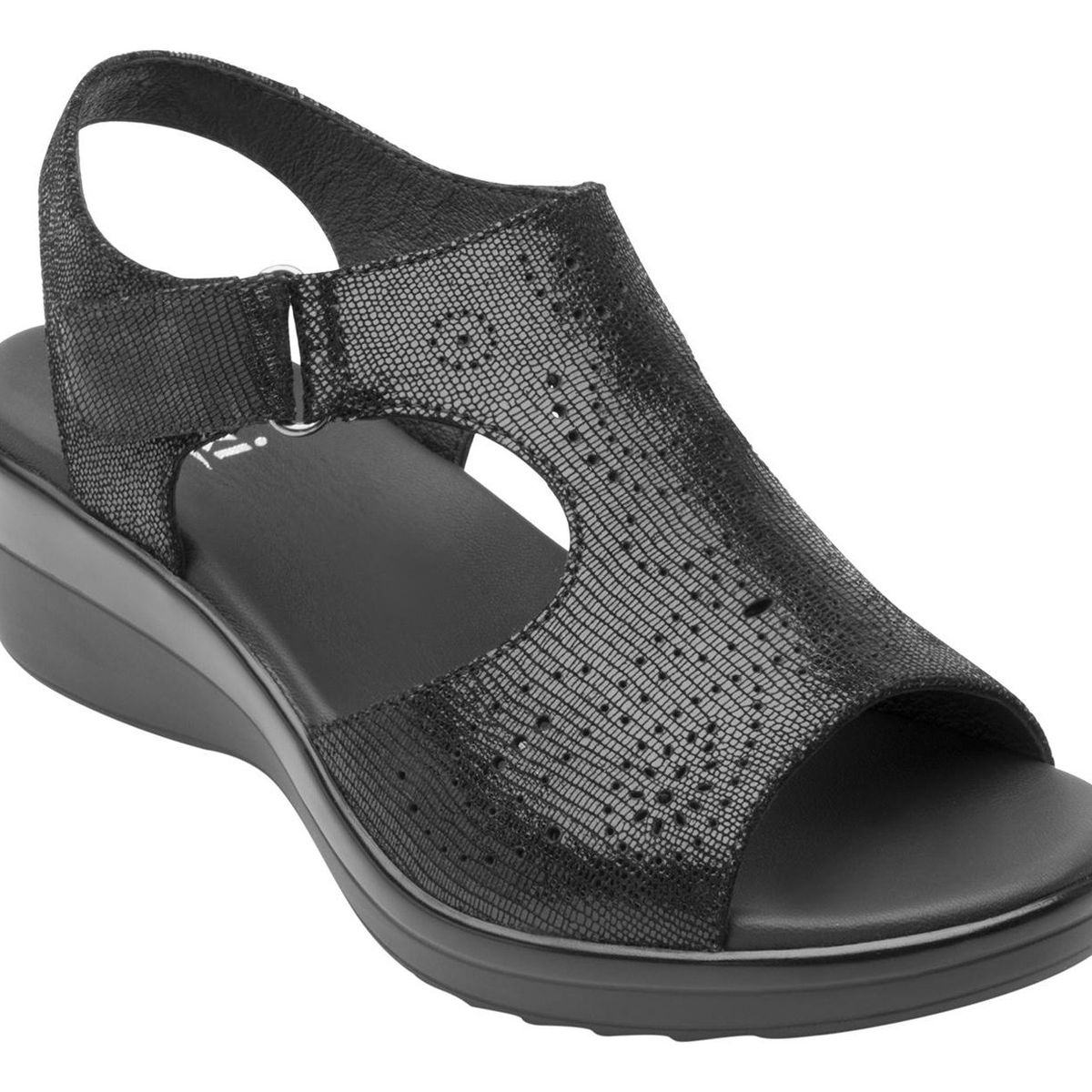 FLEXI - Sandalia Mujer Cuero Amapola Negro Flexi