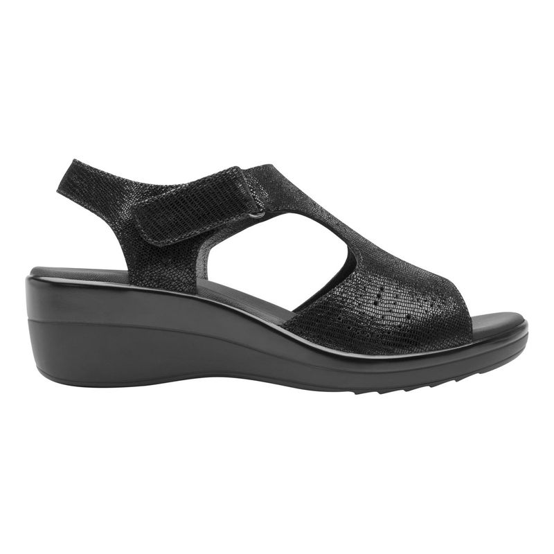 FLEXI - Sandalia Mujer Cuero Amapola Negro Flexi