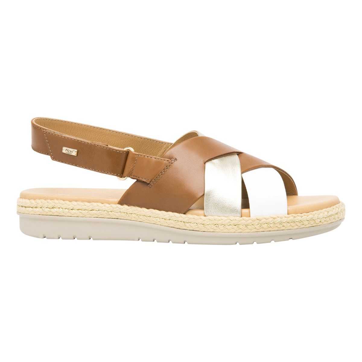 FLEXI - Sandalia Mujer Cuero Peonia Café Flexi