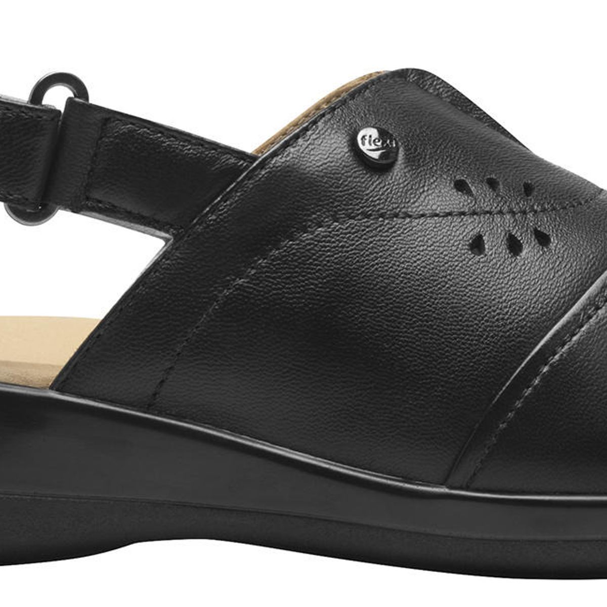 FLEXI - Sandalia Mujer Cuero Gaia Negro Flexi