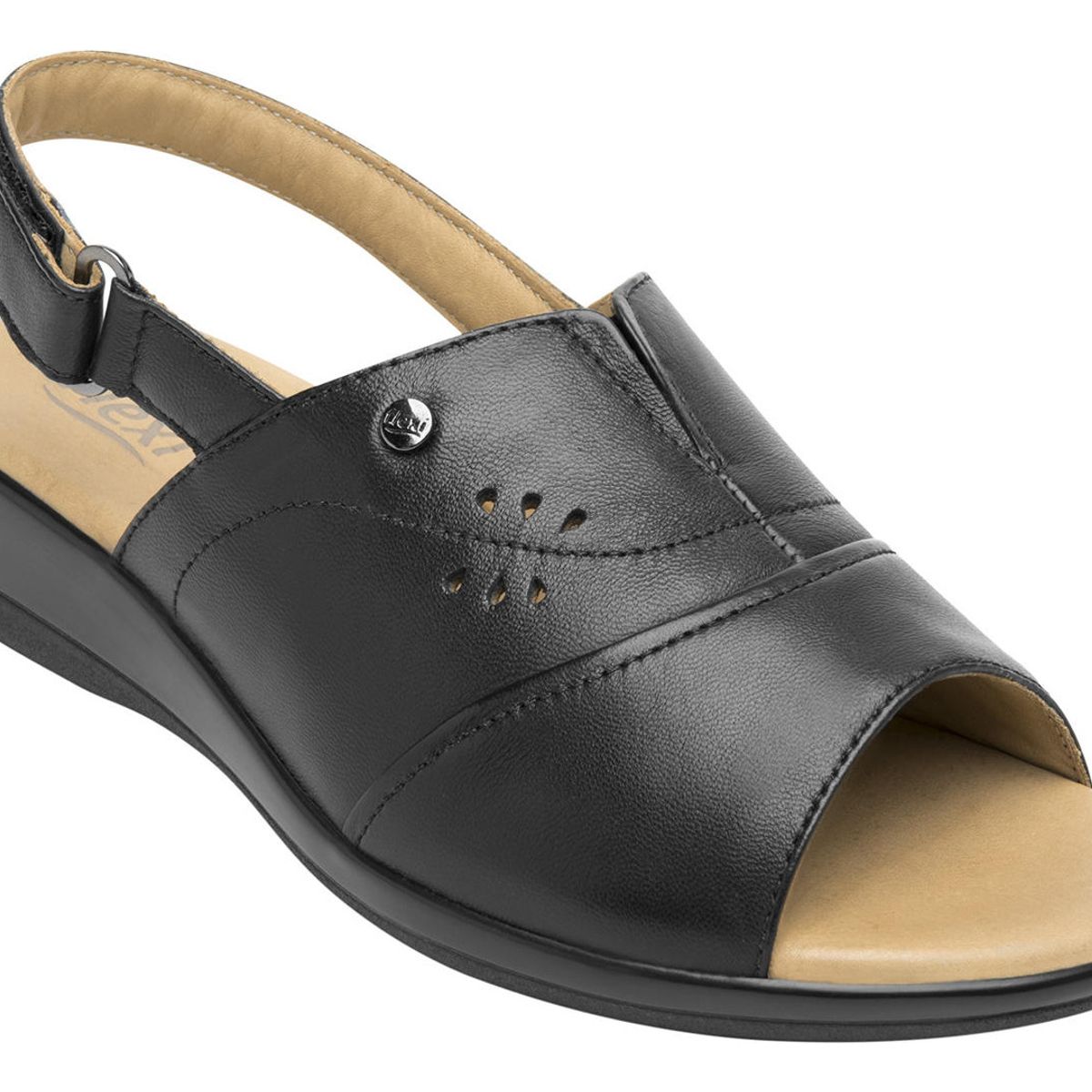 FLEXI - Sandalia Mujer Cuero Gaia Negro Flexi