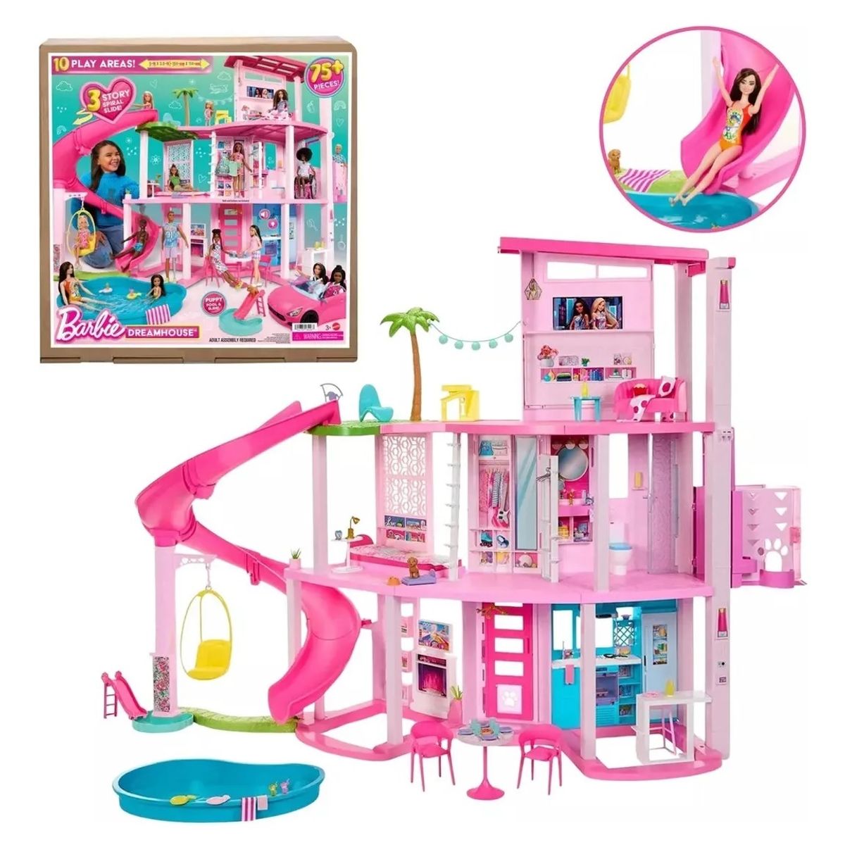 BARBIE - Nueva Casa De Los Sueños Accesorios Con Ascensor Y Piscinas Barbie