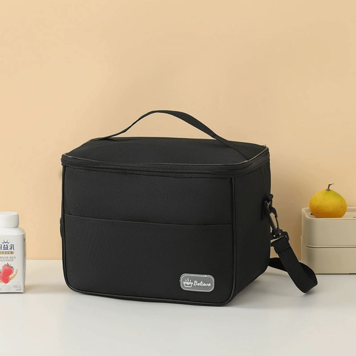 HOMESTAR - Lonchera Térmica Negro 30x20x23 cm