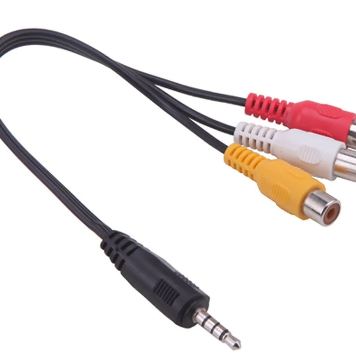 GENERICO - Cable Audio 3 entradas hembra RCA x 1 Amarillo salida jack 3,5