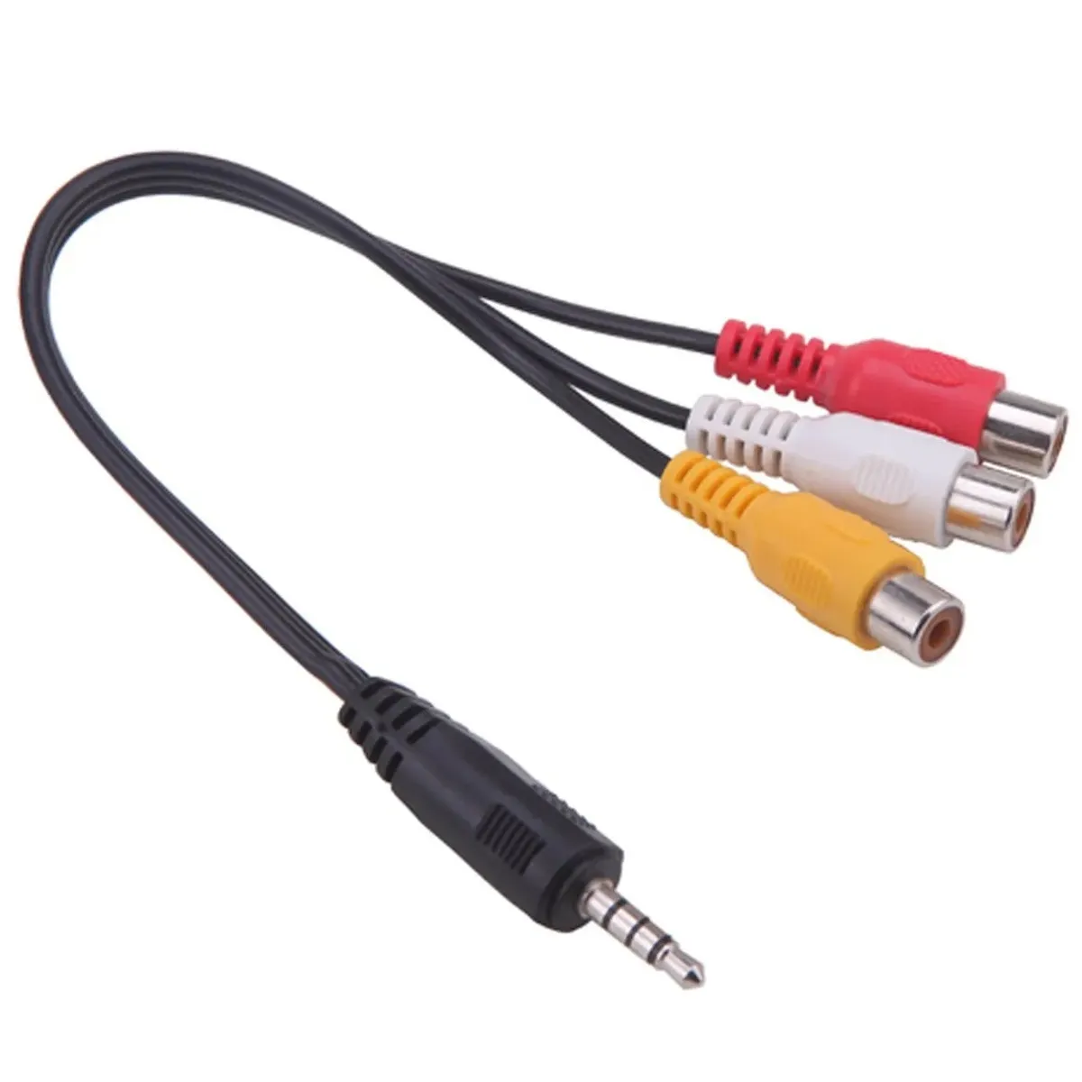 GENERICO - Cable Audio 3 entradas hembra RCA x 1 Amarillo salida jack 3,5