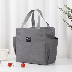 HOMESTAR - Lonchera Tote Térmica Gris 25x15x25 cm