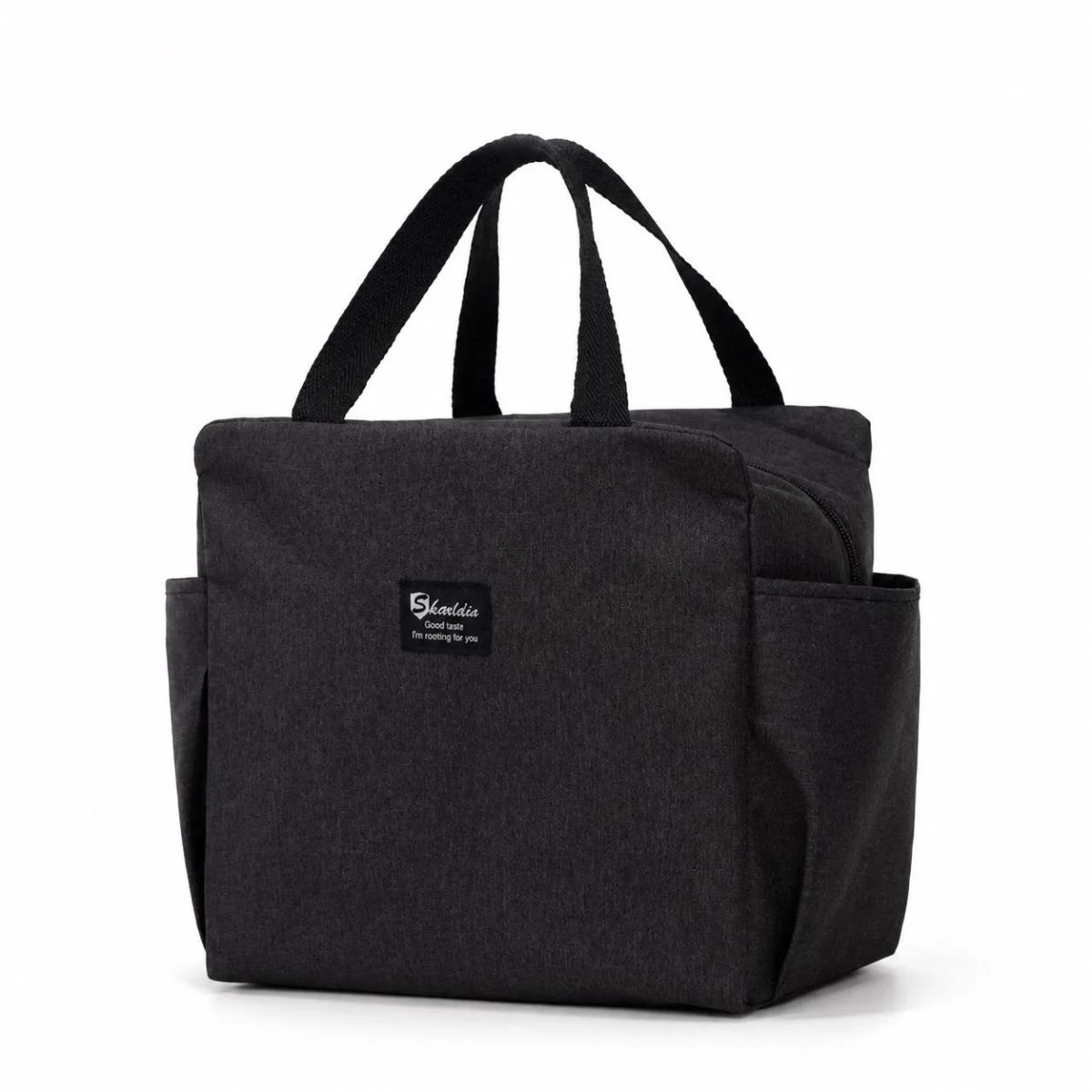 HOMESTAR - Lonchera tote térmica negra de tela