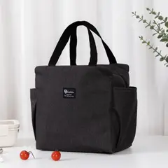 HOMESTAR - Lonchera Tote Térmica Negro 25x15x25 cm