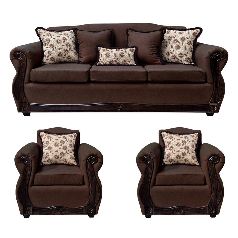 AMERICA DECORA - Living 4-1-1 Gran Santi Chenille Café Oscuro