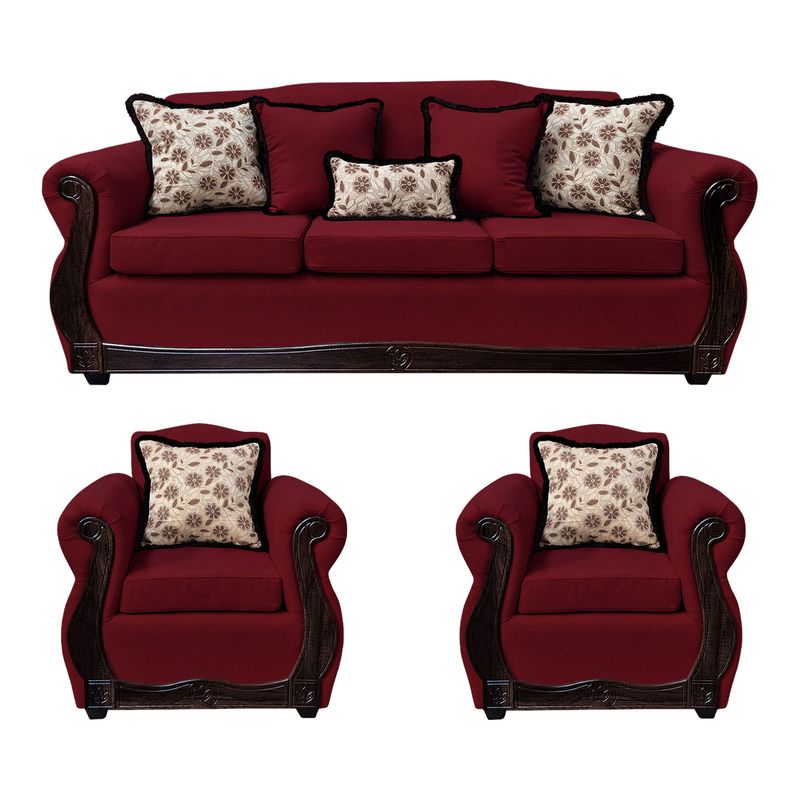 AMERICA DECORA - Living 4-1-1 Gran Santi Chenille Rojo