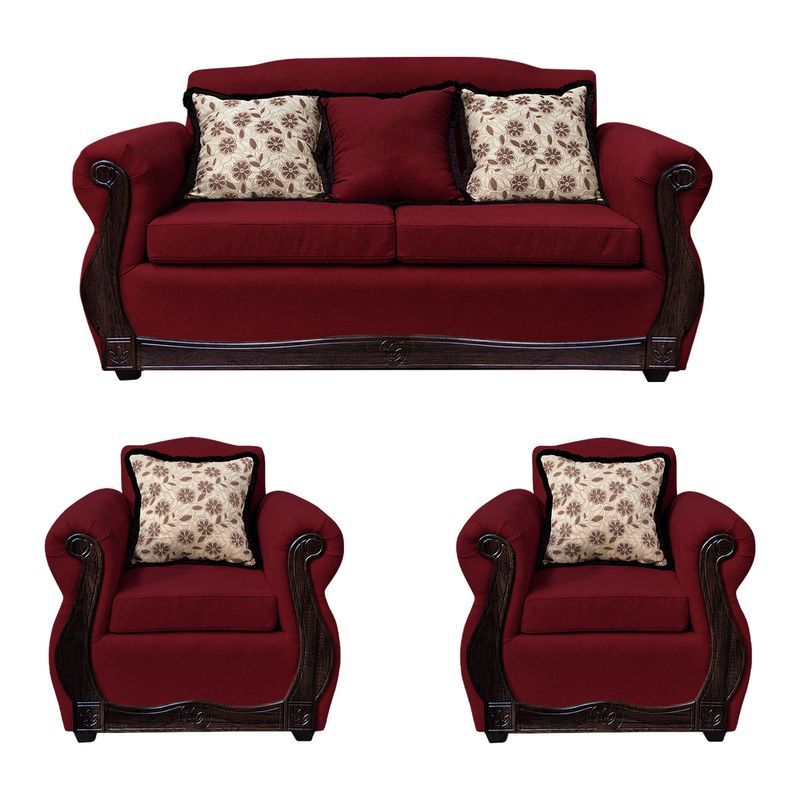 AMERICA DECORA - Living 3-1-1 Gran Santi Chenille Rojo