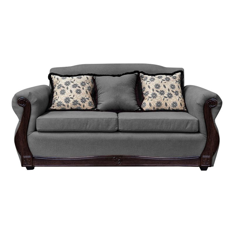 AMERICA DECORA - Sofá Con Resorte Estructural 3 Cuerpos Gran Santi Chenille Gris