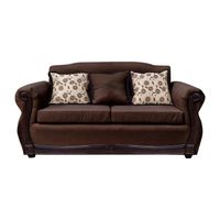 Sofá Con Resorte Estructural 3 Cuerpos Gran Santi Chenille Café Oscuro