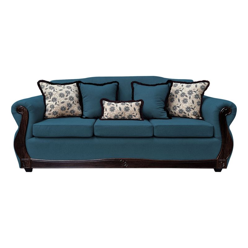 AMERICA DECORA - Sofá Para 4 Personas Gran Santi Chenille Azul