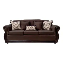 AMERICA DECORA - Sofá Con Resorte Estructural 4 Cuerpos Gran Santi Chenille Café Oscuro