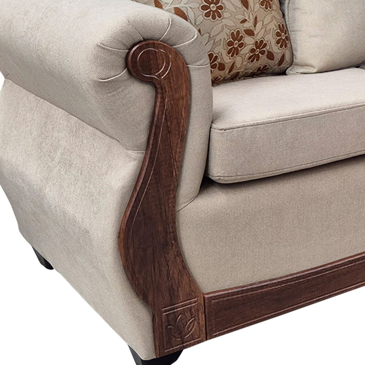 AMERICA DECORA - Living Con Resorte Estructural 9 Cuerpos Santi 4+3+1+1 Chenille Beige X