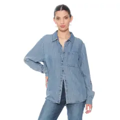 WADOS - BLUSA MANGA LARGA LINO LYOCELL ABOTONADA EN DELANTERO