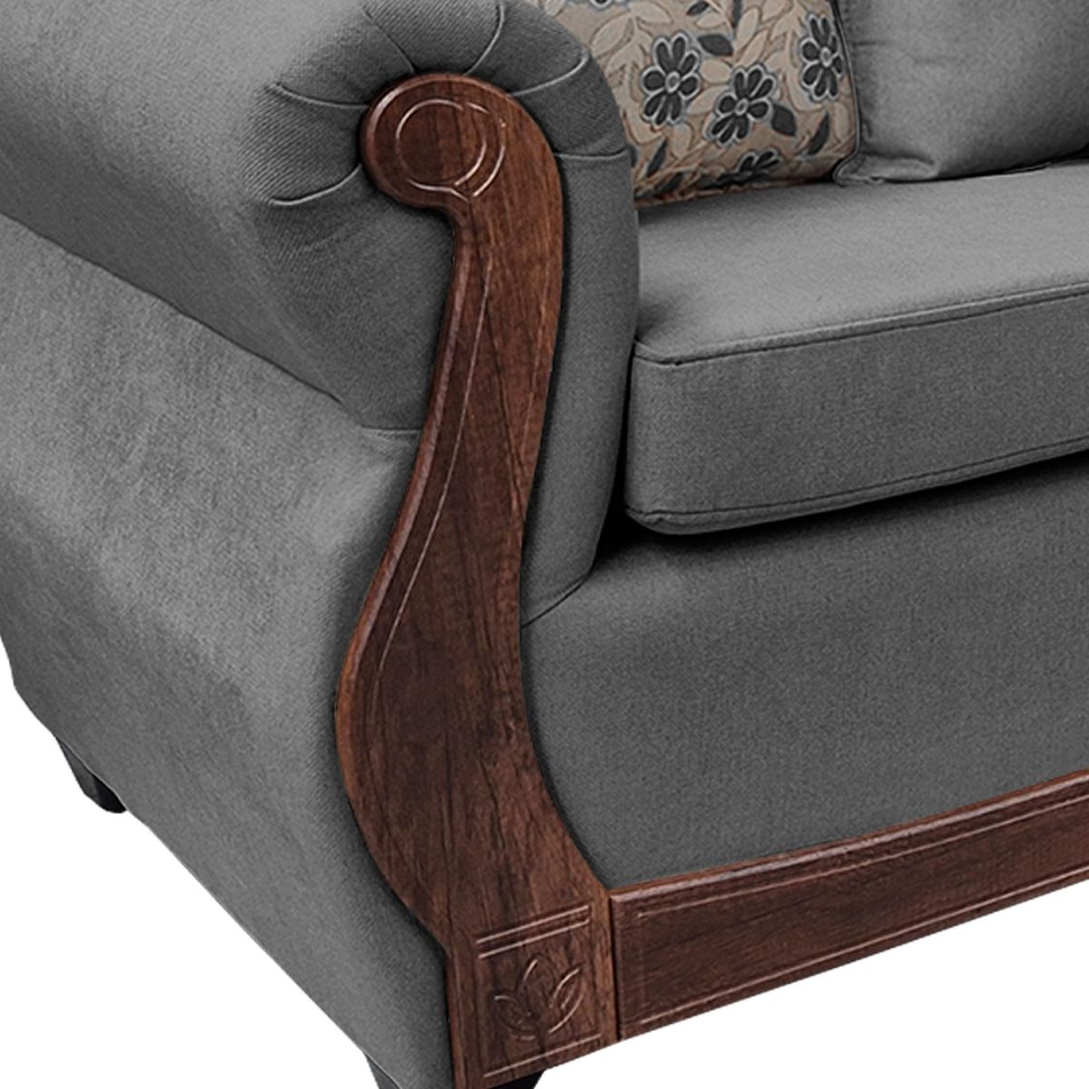 AMERICA DECORA - Living Con Resorte Estructural 9 Cuerpos Santi 4+3+1+1 Chenille Gris X