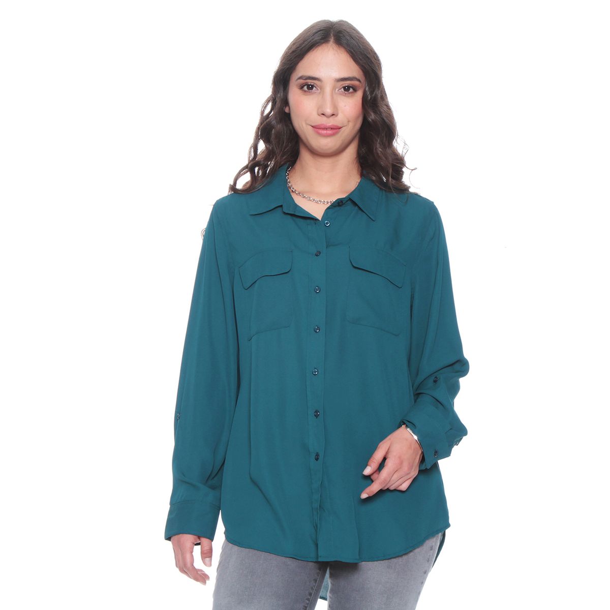 WADOS - BLUSA ML ABOTONADA EN DELANTERO Y BOLSILLOS CON TAPETA
