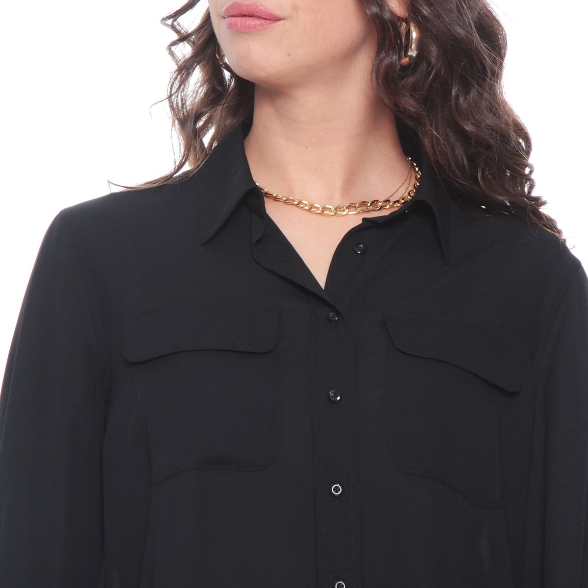 WADOS - BLUSA ML ABOTONADA EN DELANTERO Y BOLSILLOS CON TAPETA