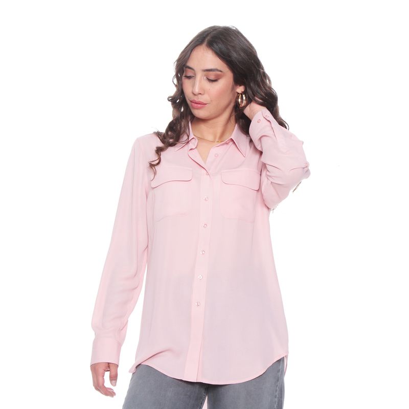 WADOS - BLUSA ML ABOTONADA EN DELANTERO Y BOLSILLOS CON TAPETA