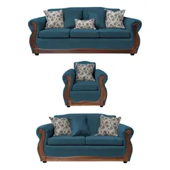 AMERICA DECORA - Living 4-3-1 Gran Santi Chenille Azul X
