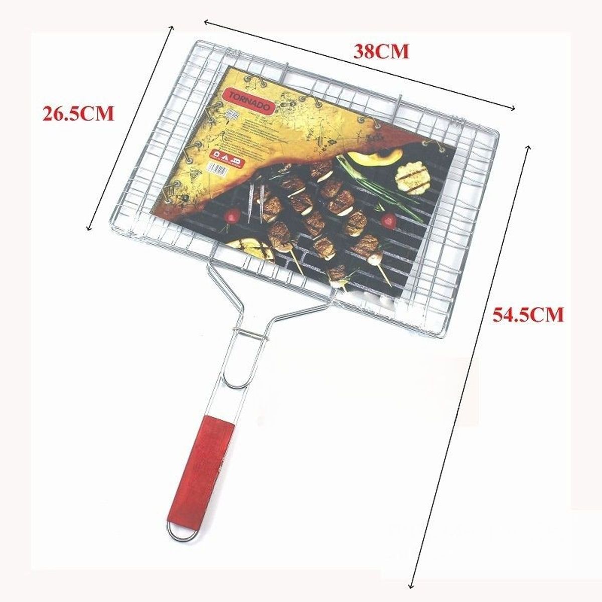 GENERICO - Parrilla Rejilla Doble Barbacoa Asados Pescados Verduras26x38cm