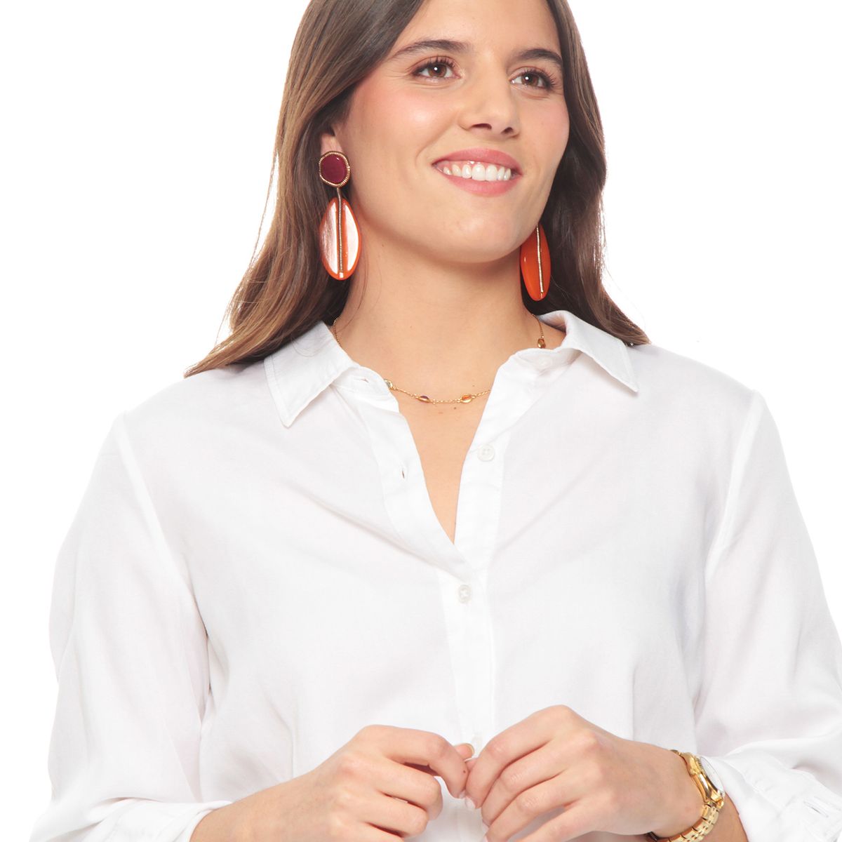 WADOS - BLUSA LYOCELL MANGA LARGA ABOTONADA EN EL DELANTERO