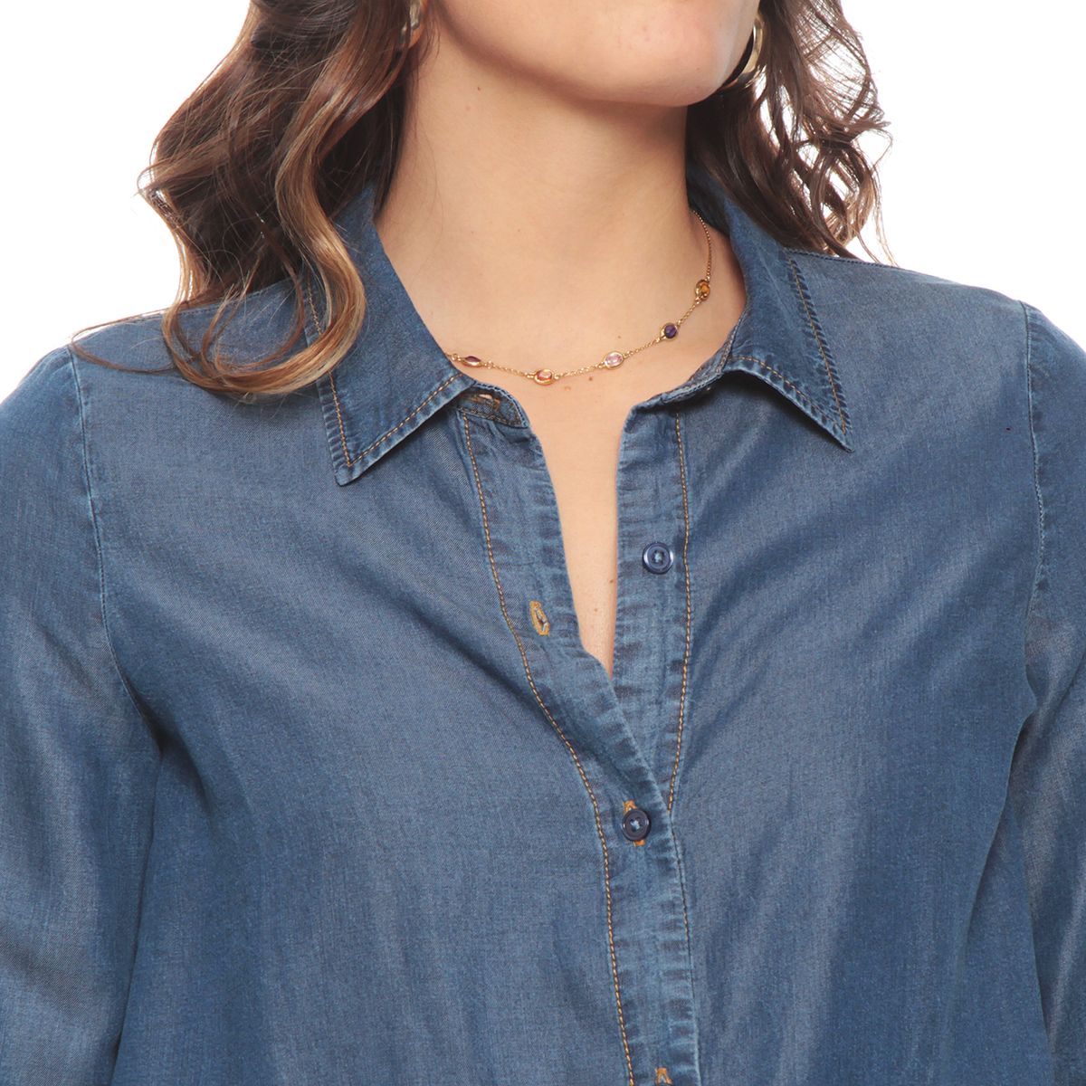 WADOS - BLUSA LYOCELL MANGA LARGA ABOTONADA EN EL DELANTERO