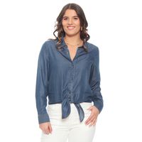 BLUSA LYOCELL MANGA LARGA ABOTONADA EN EL DELANTERO