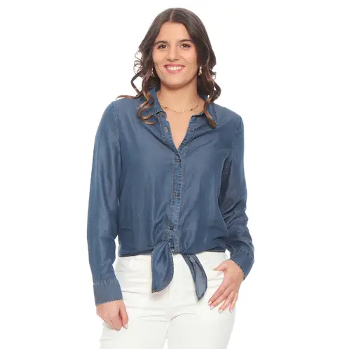 WADOS - BLUSA LYOCELL MANGA LARGA ABOTONADA EN EL DELANTERO