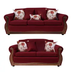 AMERICA DECORA - Living 4-3 Gran Santi Chenille Rojo X
