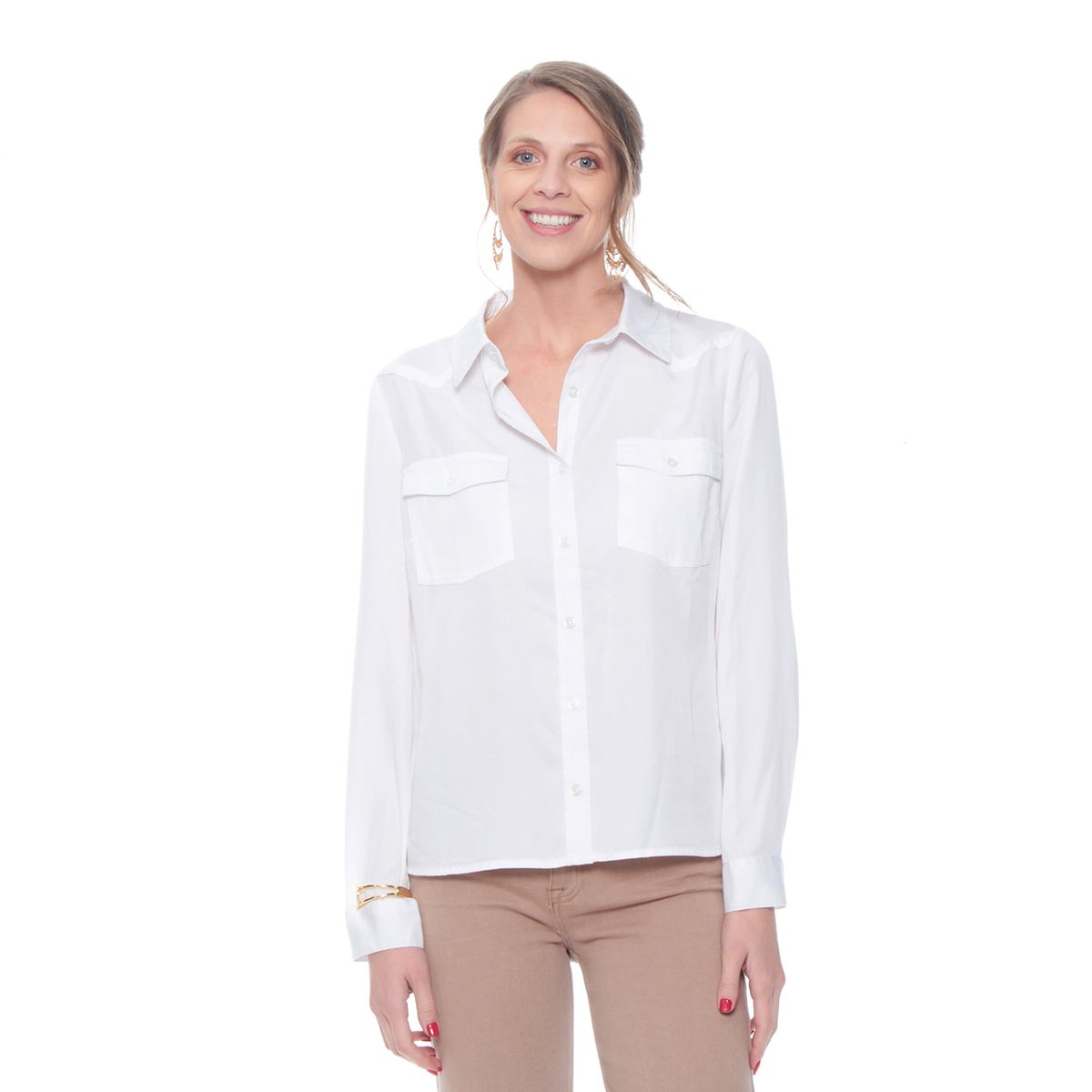 WADOS - BLUSA MANGA LARGA LYOCELL ABOTONADA EN DELANTERO CON BOLSILLOS