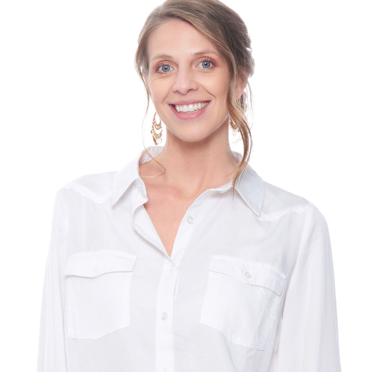 WADOS - BLUSA MANGA LARGA LYOCELL ABOTONADA EN DELANTERO CON BOLSILLOS