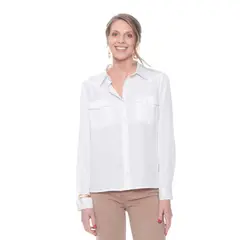 WADOS - BLUSA MANGA LARGA LYOCELL ABOTONADA EN DELANTERO CON BOLSILLOS