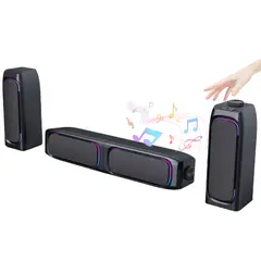 CASTLEN - Parlante Gamer Pc Tv RGB Inalámbricos Con Subwoofer Soundbar