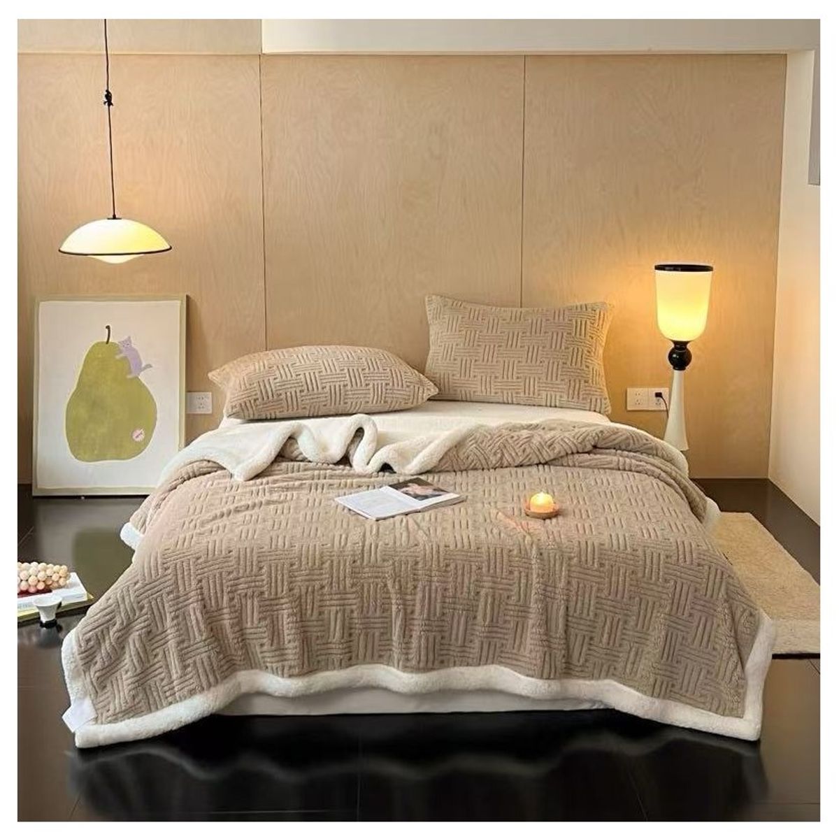 COMPRAPO - Frazada Manta Polar Sherpa Térmica Liviana Nordic 2 Plazas Coffe